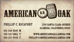 Business Card (front): American Oak