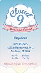 Business Card (front): Cloud 9 Massage Studio