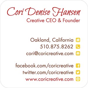 Square Business Card (back): Cori Creative