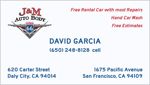 Business Card (front): J&M Auto Body