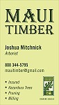 Business Card (front): Maui Timber