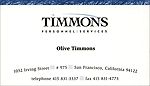 Business Card: Timmons Personnel Services