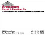 Mailing Label: Armstrong Carpet & Linoleum Co.
